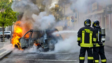 Auto Incendiata Carlentini